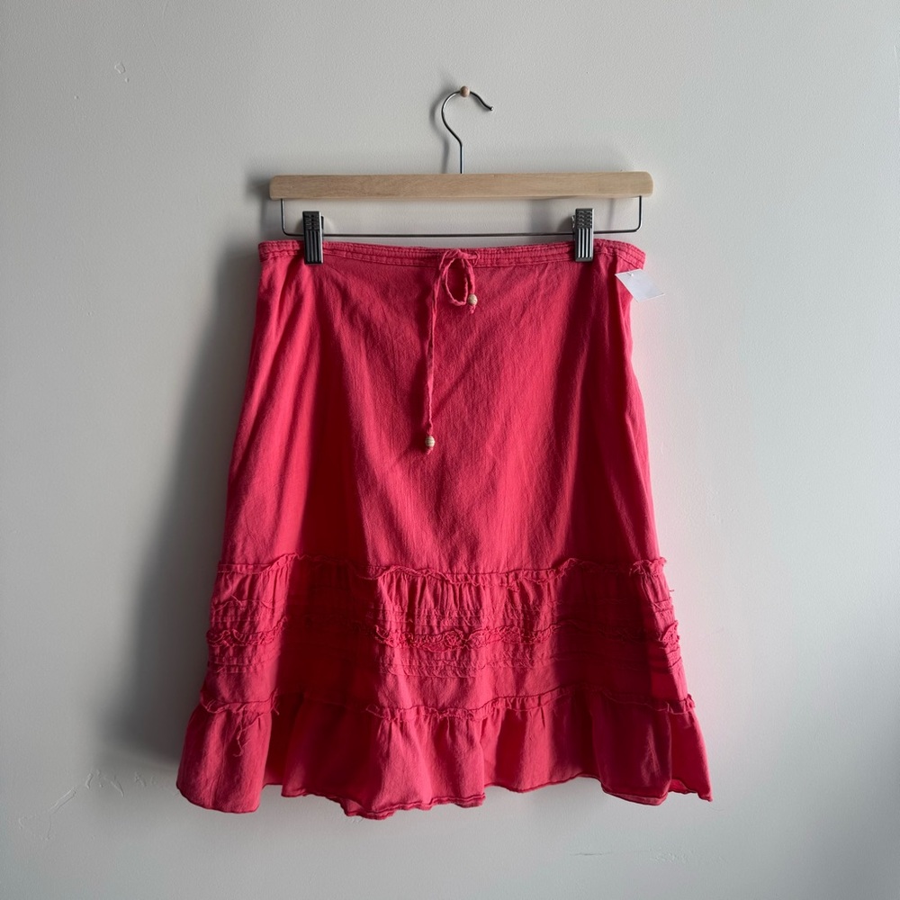 Red Free People style skirt
